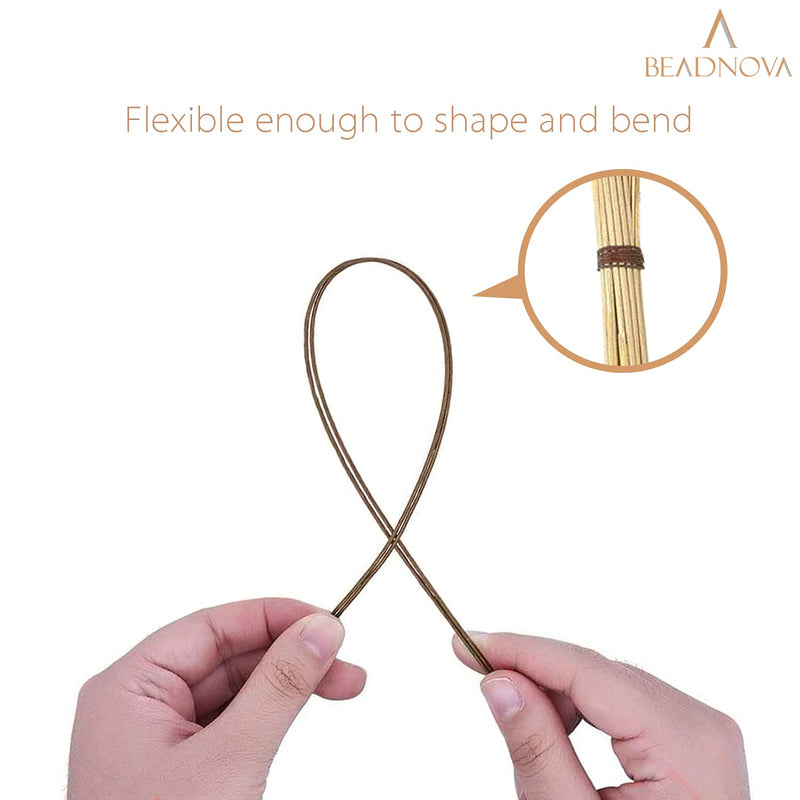 BEADNOVA Fake Flower Stems 50pcs 18 Gauge Floral Wire Stems Flower Wire for Crafts Flower Arrangement Florist DIY Bouquet (Brown, 50 Pcs) Brown - NewNest Australia