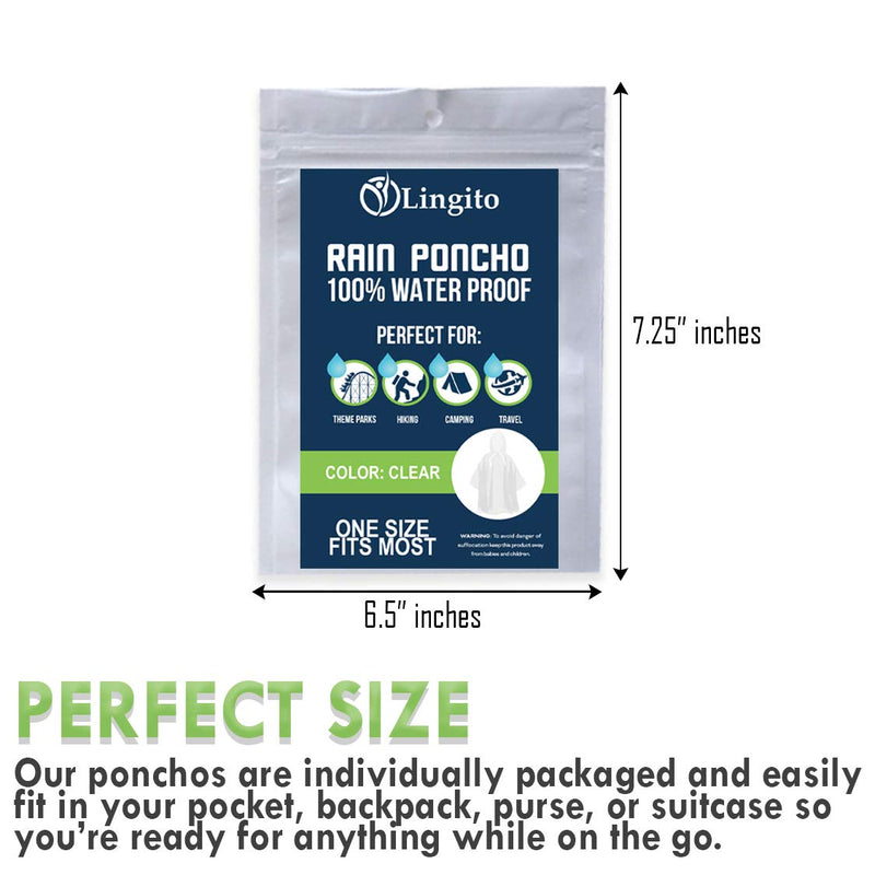 Lingito 5, 10, 15 or 100 Packs Rain Poncho, Disposable Emergency Rain Ponchos B - Clear Poncho (5 Pack) - NewNest Australia