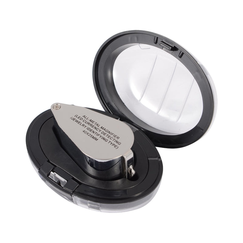 40X Full Metal Illuminated Jewelry Loop Magnifier, XYK Pocket Folding Magnifying Glass Jewelers Eye Loupe with LED(LED Currency Detecting/Jewelry Identifying) 40x metal - NewNest Australia