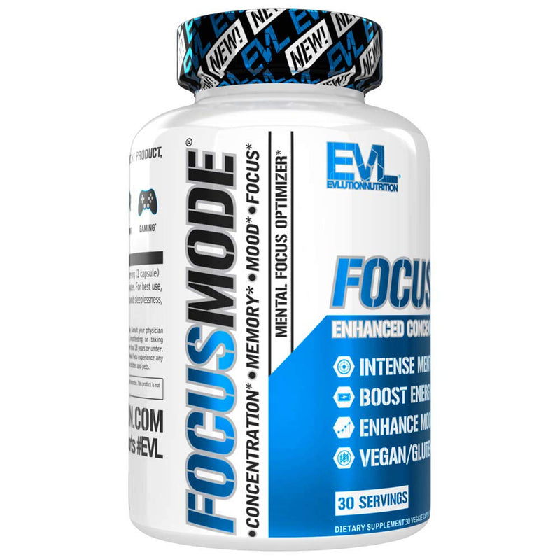Evlution Nutrition Focus Mode, Herbal Brain Function and Cognitive Support Supplement, Focus, Energy, Clarity, Memory, Mind Enhancer and Mood Booster Nootropic (30 Servings) 30 Count (Pack of 1) - NewNest Australia