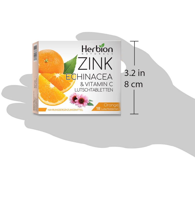Herbion Naturals Zinc, Echinacea & Vitamin C Lozenges With Natural Orange Flavor, 18 Ct, Dietary Supplement, Supports Immune System, For Adults And Children 5+ - NewNest Australia