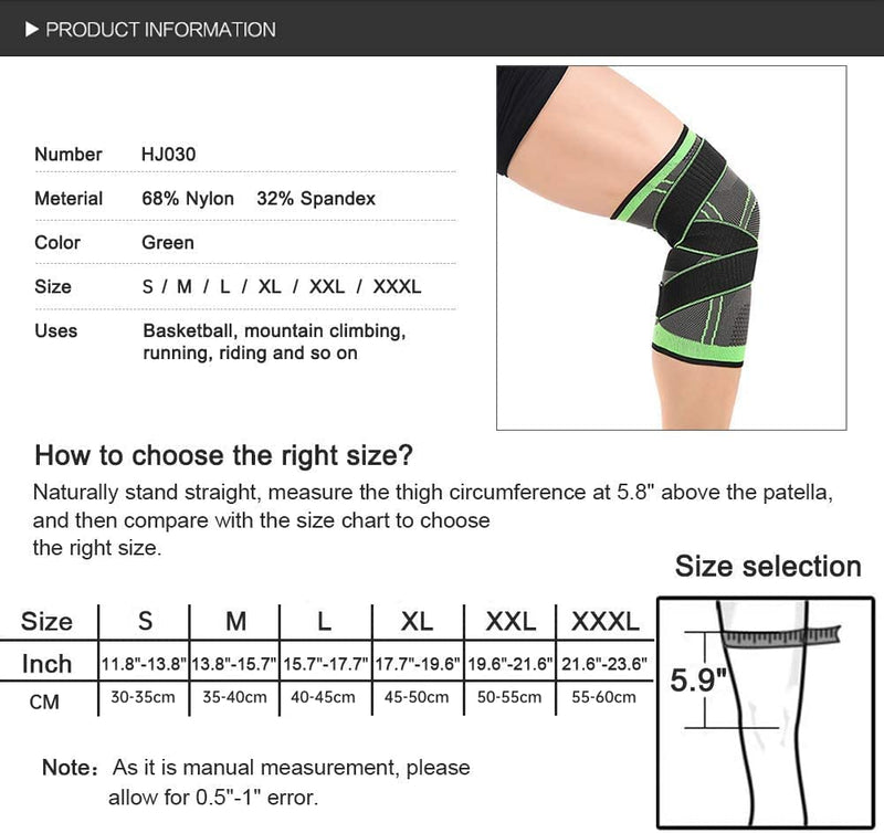 Vitoki Knee Supports for Arthritis Joint Pain 1 Pack, Knee Brace for Men & Women Knee Sleeve for Meniscus Tear ACL Running Workout Basketball Gym Green XX-Large XXL - NewNest Australia