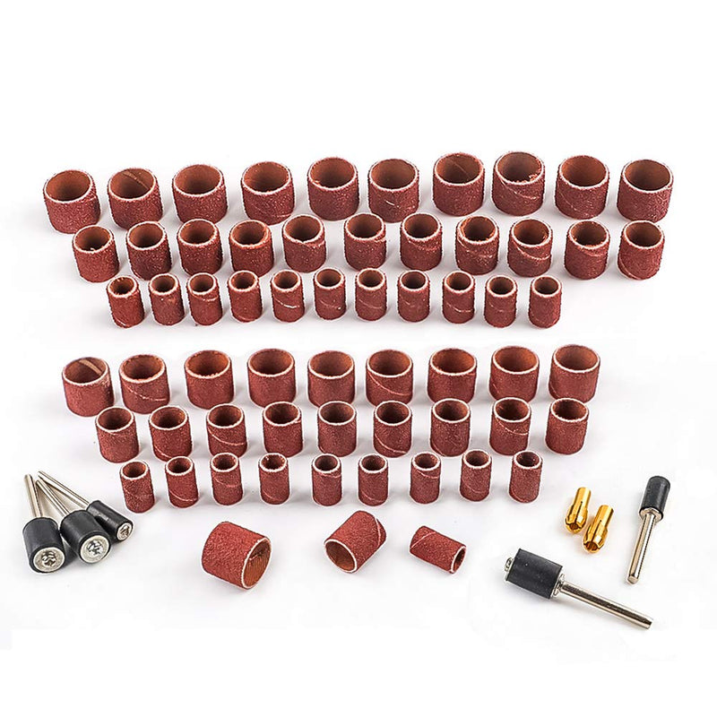 Coceca 458pcs Sanding Drums for Drum Sander,Kit with 432pcs Sanding Band Sleeves 24pcs Drum Mandrels 2pcs Self-Tightening Drill Chuc - NewNest Australia