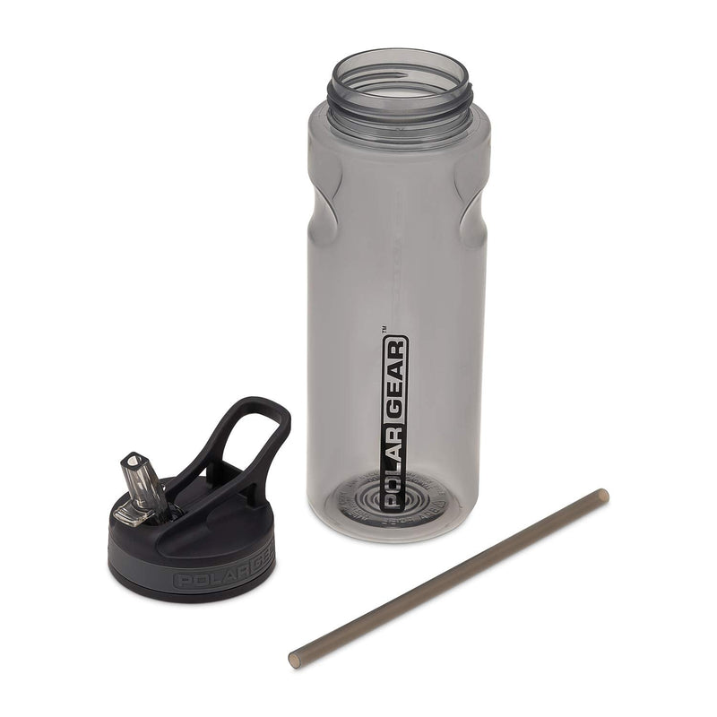 Polar Gear Aqua Grip Bottle – BPA-Free Reusable Sports Water Bottle & Foldable Straw – Drink at the Gym, in the Car & Outdoors – Clear Tritan Plastic & Dishwasher Safe – Black, 650ml - NewNest Australia