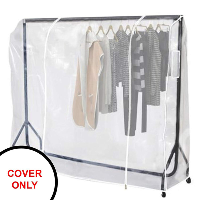 NewNest Australia - Ruibo Clear Garment Rack Cover Dustproof Clothes Rack Cover with 2 Durable Zipper/Clothing Waterproof Protector (L:71x20x60 inch) L/71x20x60 inch 