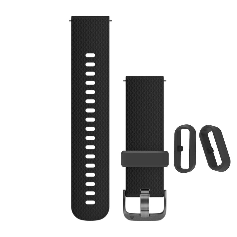 Fastener Ring Compatible for Garmin Vivoactive 3/Venu/Forerunner 645 245/Vivomove,Vivomove HR,Vivomove 3/Fenix 6S Fenix 5S Bands(Pack of 6) Silicone Connector Security Loop for Galaxy Watch Active 2 6-black - NewNest Australia