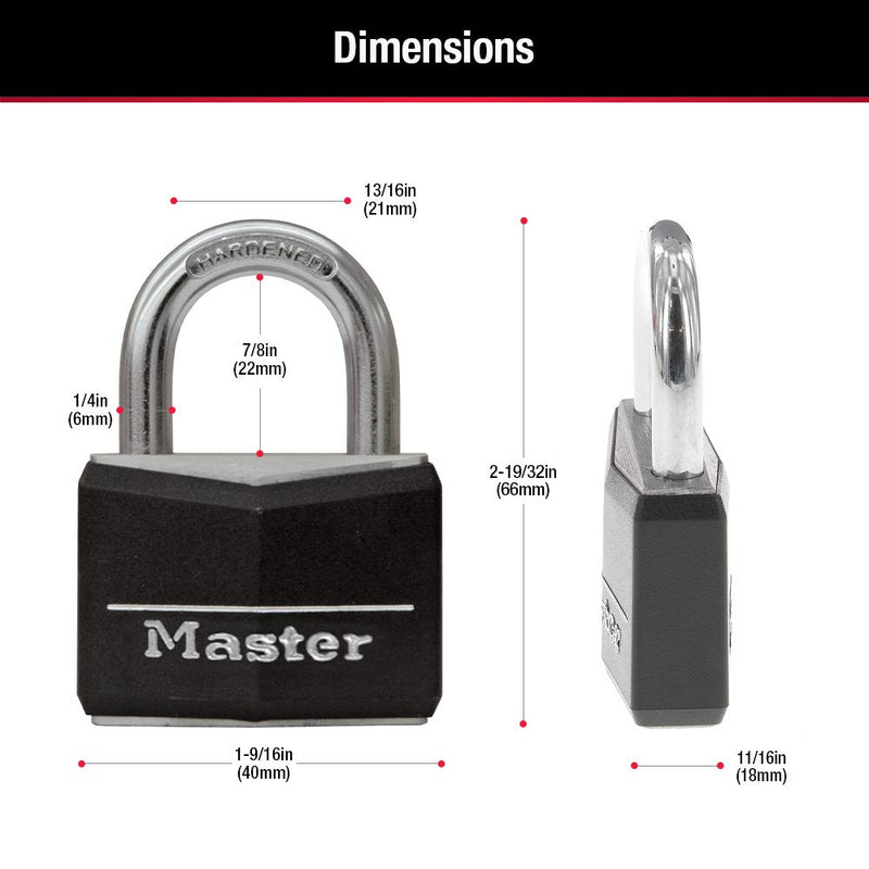 Master Lock 141D Covered Aluminum Keyed Padlock, 1 Pack, Black - NewNest Australia