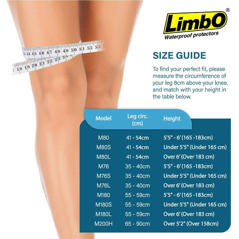LimbO Waterproof Protectors Cast and Dressing Cover, Adult Half Leg M80, 41 to 54 cm Above Knee Circumference, 5’5 to 6’0 M80: 41-54 cm Above Knee Circ. (5’5–6’0) - NewNest Australia