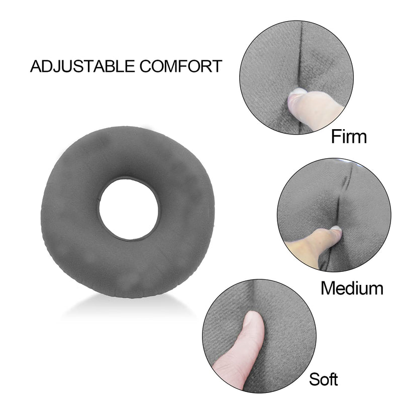 Doughnut Seat Hemorrhoids Cushion, Inflatable Ring Cushion for Pressure Relief, Hemorrhoids, Piles, Doughnut Pillow Piles Cushion for Coccyx, Tailbone Pain, Maternity Sciatica Pillow(Grey) Grey - NewNest Australia