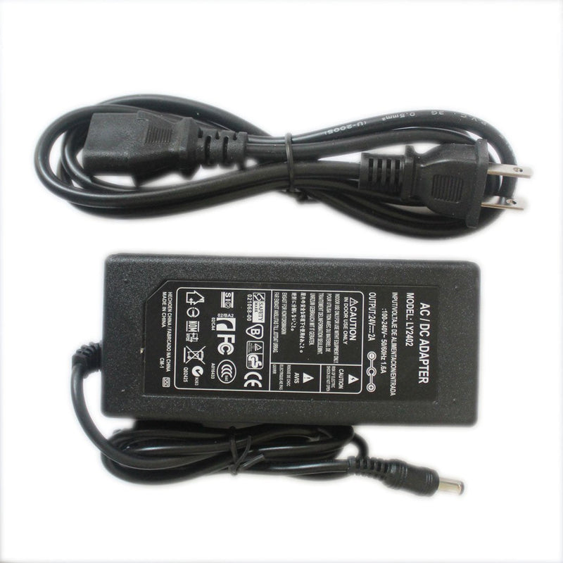 JOYLIT 24V Power Supply Adapter 2A 48W, 100-240V AC to DC Converter Transformer 24 Volt 2Amp 1Amp Switching Adaptor 2.1 X 5.5mm US Plug for LED Strip, CCTV Camera 24V 2A - NewNest Australia
