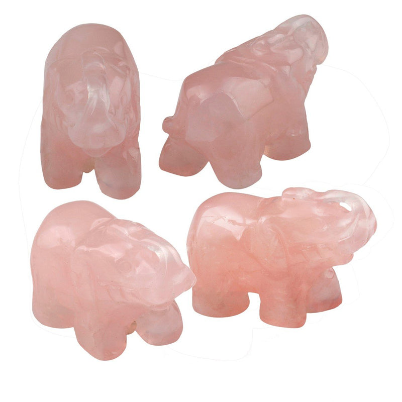 mookaitedecor Natural Rose Quartz Elephant Ornament Figurine,Healing Crystal Energy Gemstone Reiki Statue Home Decor,1.5 Inch #01-rose Quartz - NewNest Australia