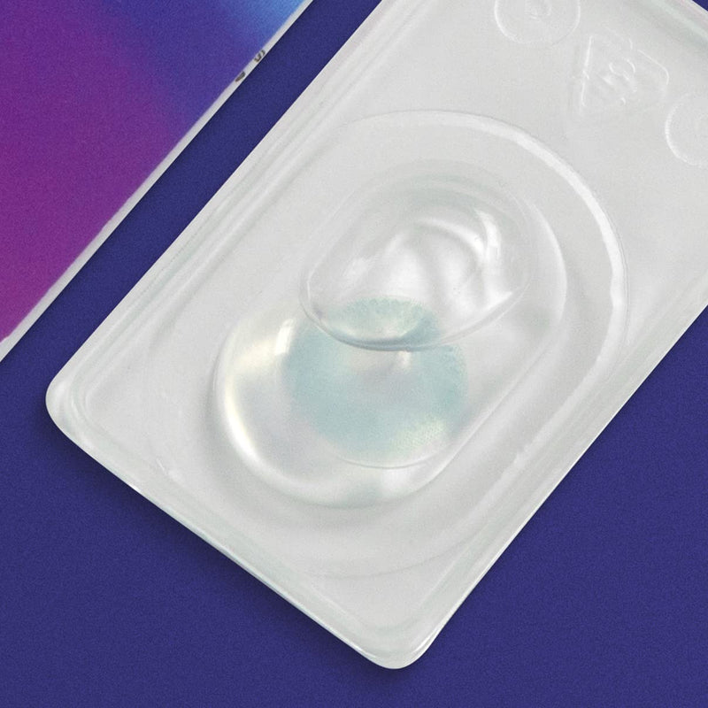 Glamlens Silicone Comfort Contact Lenses, Colored ‚úgrace Blue‚ù, Very Strongly Opaque And Natural Blue With Container, 1 Pair (2 Pieces), Diameter 14.30 Mm, With And Without Strong 0.00 Dioptres - NewNest Australia