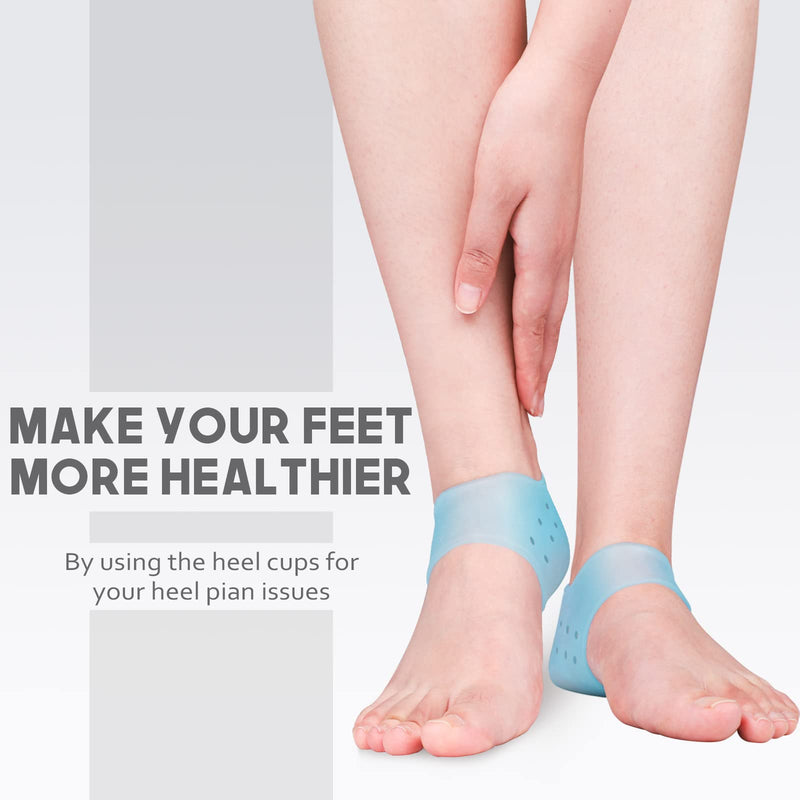 MHSY Silicone Heel Sleeves, 2PCS Gel Heel Protectors, Heel Cups for Heel Pain Relief Plantar Fasciitis Achilles Tendonitis Cracked Heels Spur Aching Heels Cushion for Women and Men 2 PCS - NewNest Australia