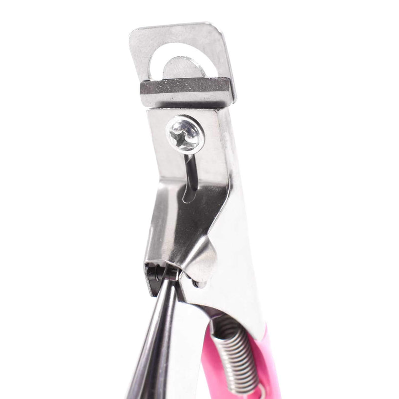 TRIXES Nail Tip Clipper - False Acrylic Nail Cutter - Nail Trimmer - Professional Nail Tip Clippers - False Nails Artificial Gel Nails Shaper - DIY Manicure or Salon Beauty Accessory - Colour Pink - NewNest Australia