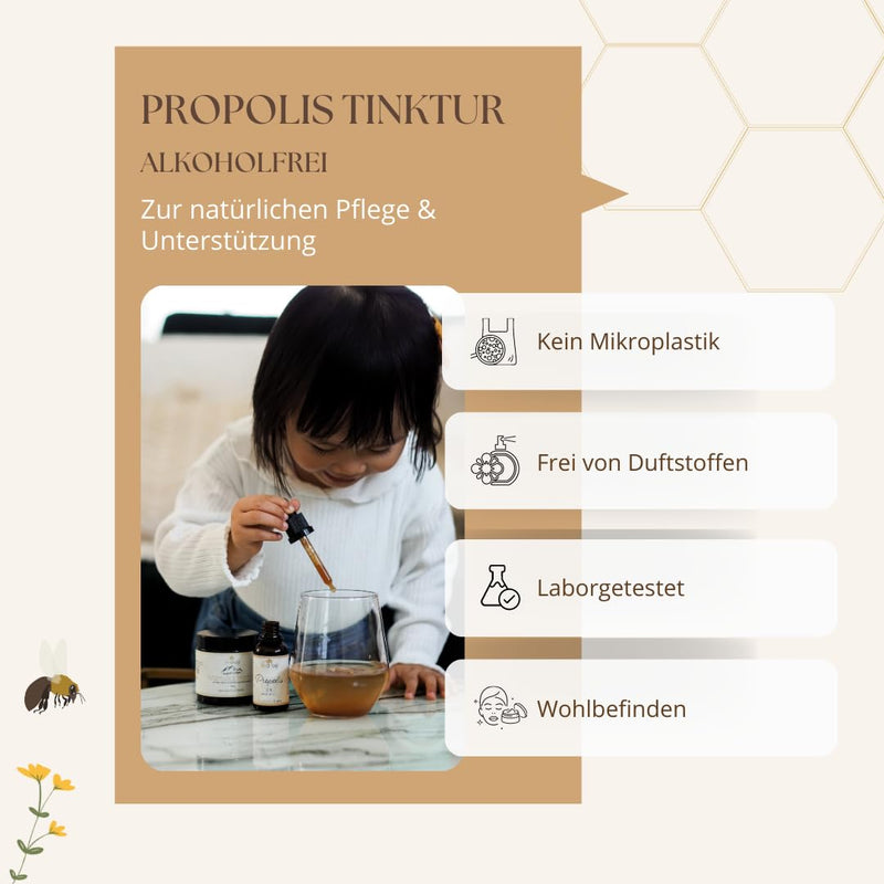 Bedrop Propolis Drops Without Alcohol, 30 Ml, Propolis Extract Tincture, Also Suitable For Children And Animals, Pure Beekeeper Quality, Alcohol-Free, No Additives - NewNest Australia