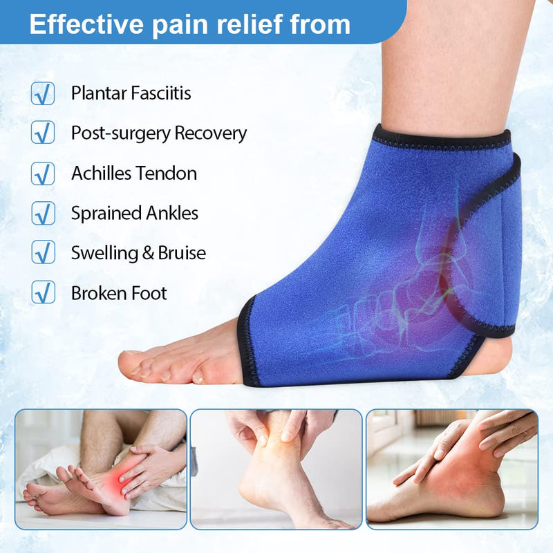 Hilph Ankle Ice Pack Wrap for Injuries, Reusable 2 Gel Ice Pack for Ankle Ice Wrap Hot Cold Therapy Foot Ice Pack for Ankle Swelling, Sprained, Bruises, Surgery Recovery - NewNest Australia