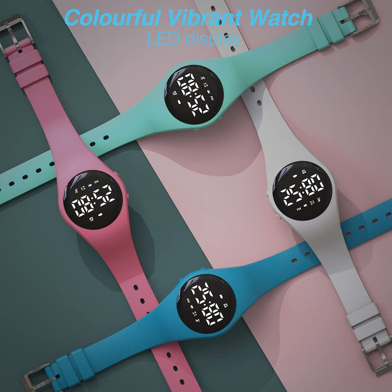 Led Digital Pedometer Watch , Digital Steps Tracker , Non-Bluetooth, Vibrating Alarm Clock, Stopwatch, Great Gift for Children Teens Girls Boys Women Blue - NewNest Australia