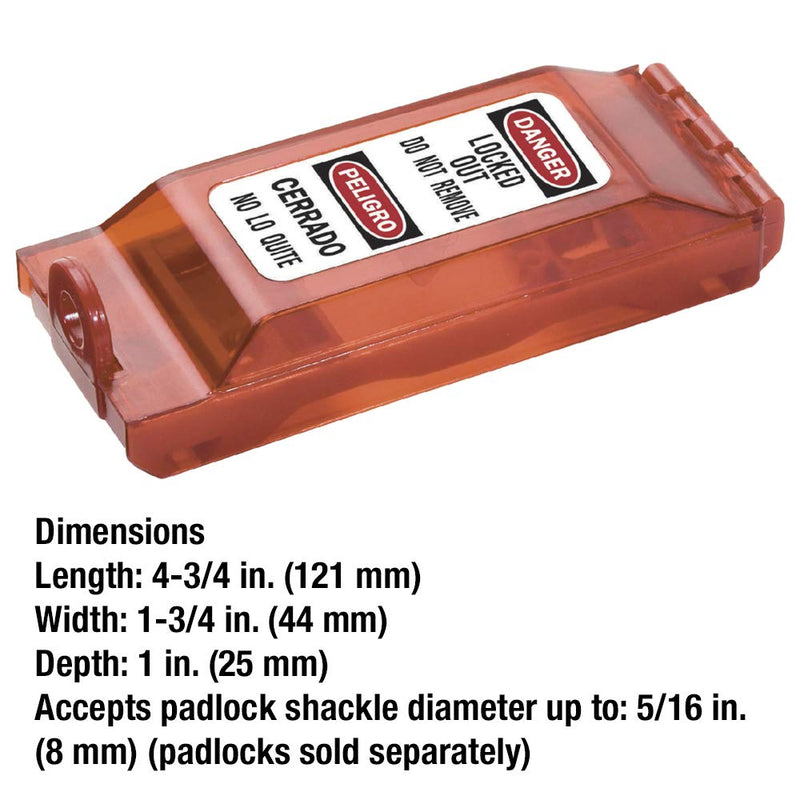 Master Lock 496B Lockout Tagout Universal Wall Switch Cover, Red 0.312 in. Shackle Diameter - NewNest Australia