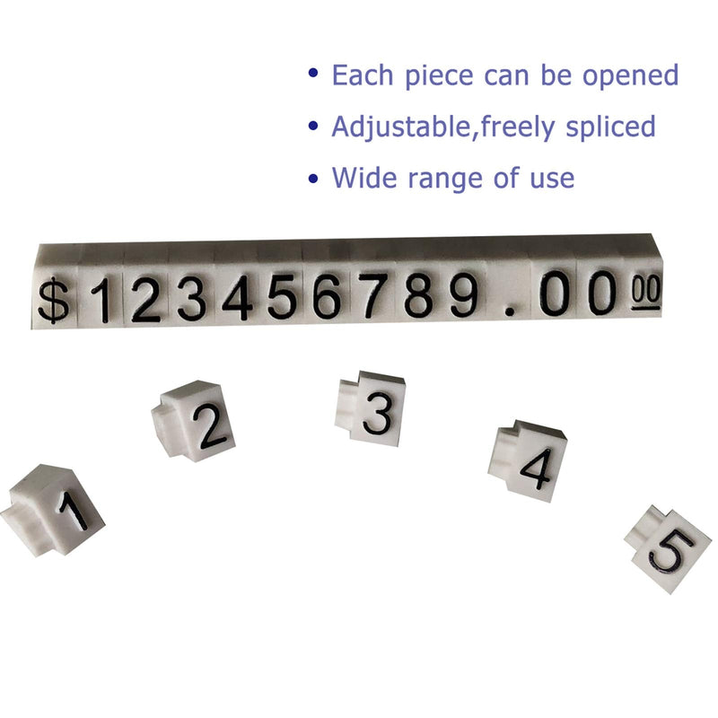 Price Tag Cube Adjustable Assembly Number Angled Pricing Counter Display Stand Label Sale Price 14 Sets (White, Medium) White - NewNest Australia