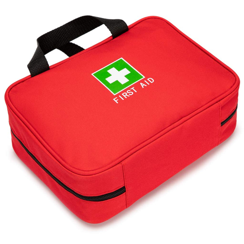 Jipemtra Red First Aid Bag Empty Travel Rescue Pouch First Responder Storage Compact Survival Medicine Bag for Car Home Office Kitchen Sport Outdoors (Red) - NewNest Australia