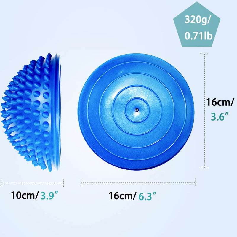 2PCS Hedgehog Balance Pods, Pimples Pilates Ball with Pump, Half Spiky Fitness Domes for Kids Adults Sports, Foot Massage, Stability Training, Muscle Balancing Therapy, Yoga Gymnastics Exercise D - NewNest Australia