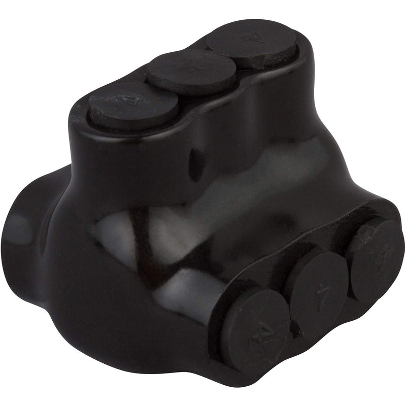 Morris Products Black Insulated Multi-Cable Connector 3 Wire Ports, 2-14 Wire Range, Slotted Allen Hex 1.6“ L x 1.5” H Dual Entry, 1-Pack 97624 3 - Wire Ports - NewNest Australia