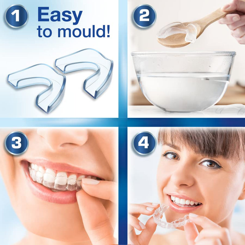 Mouthguard to Stop Grinding Teeth, x4 Regular UK Designed Teeth Sleeping Guards for Night Grinding, Class 1 Medical Device Accredited in UK (UKCA) and EU (CE), BPA Free Sleep Mouth Guards for Bruxism 4 X Regular - NewNest Australia