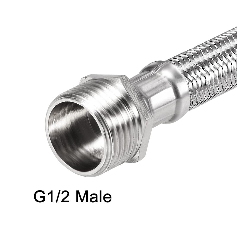 uxcell Faucet Supply Line Connector G1/2 Female x G1/2 Male 16 Inch Length 304 Stainless Steel Hose 2Pcs - NewNest Australia