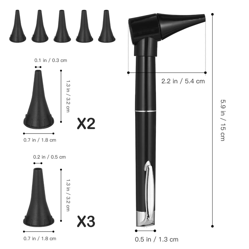 Healifty Otoscope with Light - Auricular Otoscope with 5 Otoscope Covers Diagnostic Ear Care Device for Nurse Children Adults & Pets in Pocket Size Without Battery - NewNest Australia