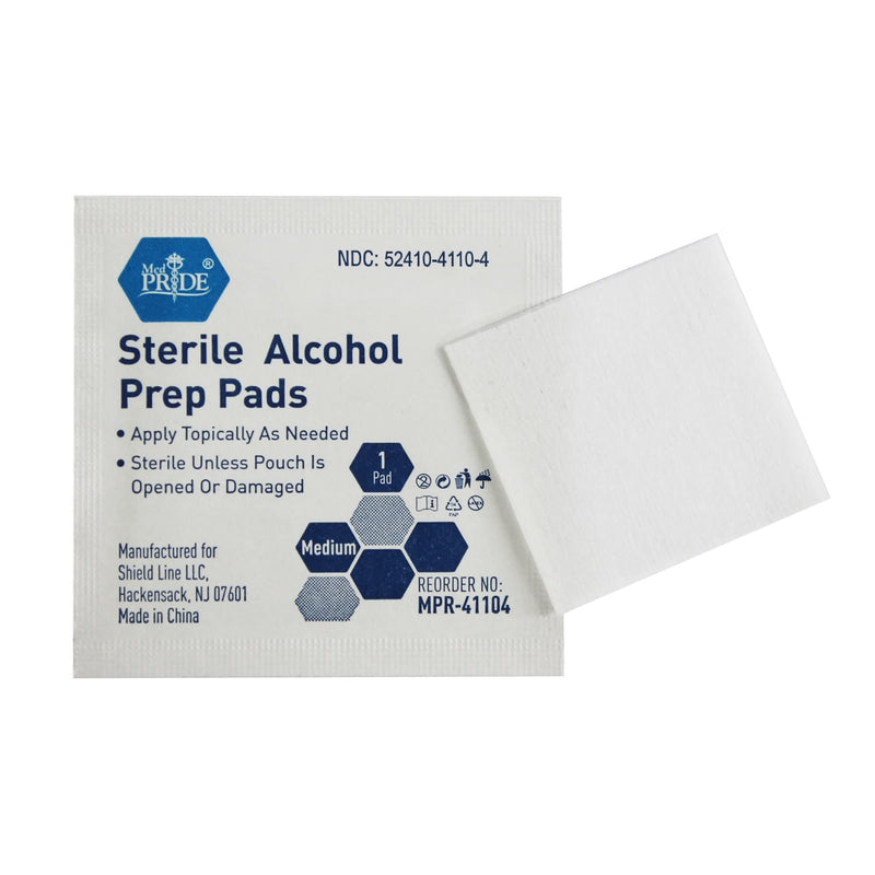MED PRIDE Alcohol Prep Pads| 200 pack| Medical-Grade, Sterile, Individually-Wrapped, Isopropyl Cotton Swabs| Disposable, Medium Square Size, 2ply, Latex Free & Antiseptic| For Medical & First-Aid Kits 200 Count (Pack of 1) - NewNest Australia