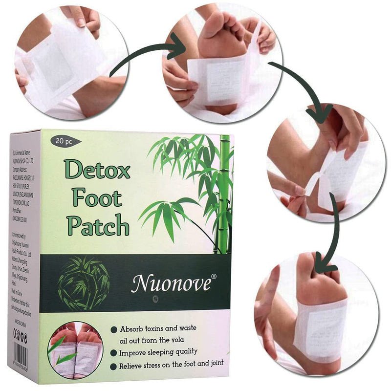 Detox Foot Patches, Detox Foot Pads, Foot Patches, Cleaning Detox Foot Pads, Foot Care, Improve Sleep Quality Enhance Blood Circulation, Foot Pads to Remove Body Toxins, 20 Pcs - NewNest Australia