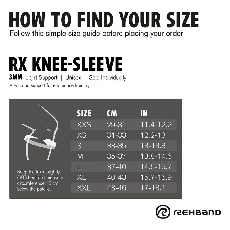 Rehband Knee Support 3 Mm Neoprene, Lightweight Knee Support For Men And Women, Bandage Knee For Endurance Sports, Breathable Sports Bandage, Colour: Black, 1 Pair, Size: L - NewNest Australia