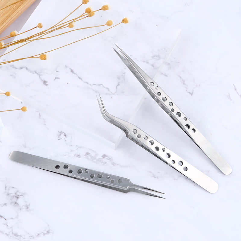 3 Industrial Tweezers, Tweezers Pointed Set, Antistatic Stainless Steel Tweezers Curved And Straight, Professional Precision Tweezers, Tweezers Electronics For Jewelry Watches Laboratory Etc - NewNest Australia