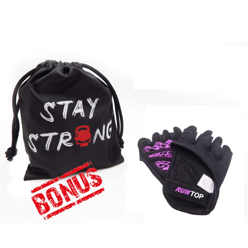 RUNTOP Workout Grip Gloves Cross Training WODS Fitness Gym Yoga Exercise Weight Lifting Powerlifting Bodybuilding Hand Palm Protect Men Women Pink (New Version) Small - NewNest Australia