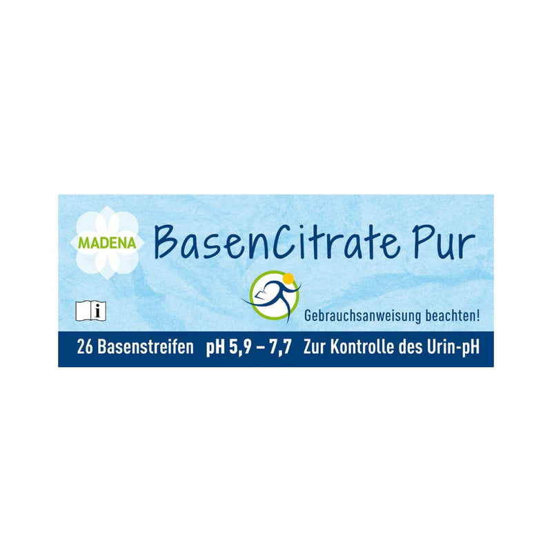 MADENA BasenCitrate Pur urine test strips, pack of 26, alkaline strips to check pH value in urine, test for acid-base balance - NewNest Australia