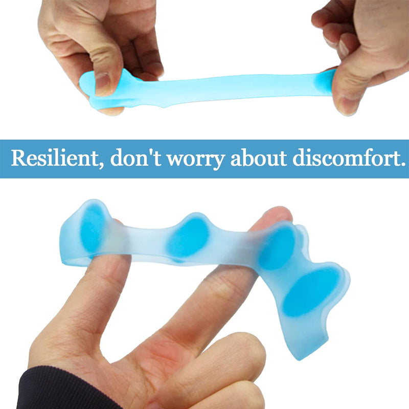 Toe Separator Silicone, Hallux Valgus Toe Separators, 4 Pairs Light Blue Toe Separators, Silicone, For Overlapping Toes, Reduced Foot Pain Friction, Toe Straightener For Men And Women (Light Blue) - NewNest Australia