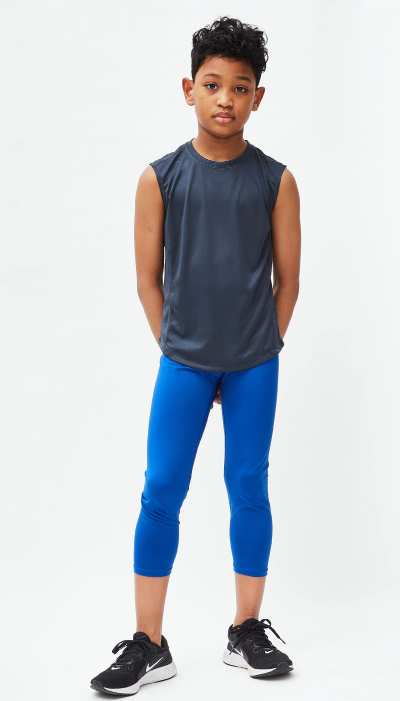 DEVOPS Boys Baselayer Workout Tank Top Sleeveless X-Small #3pack Black/Charcoal/Navy - NewNest Australia
