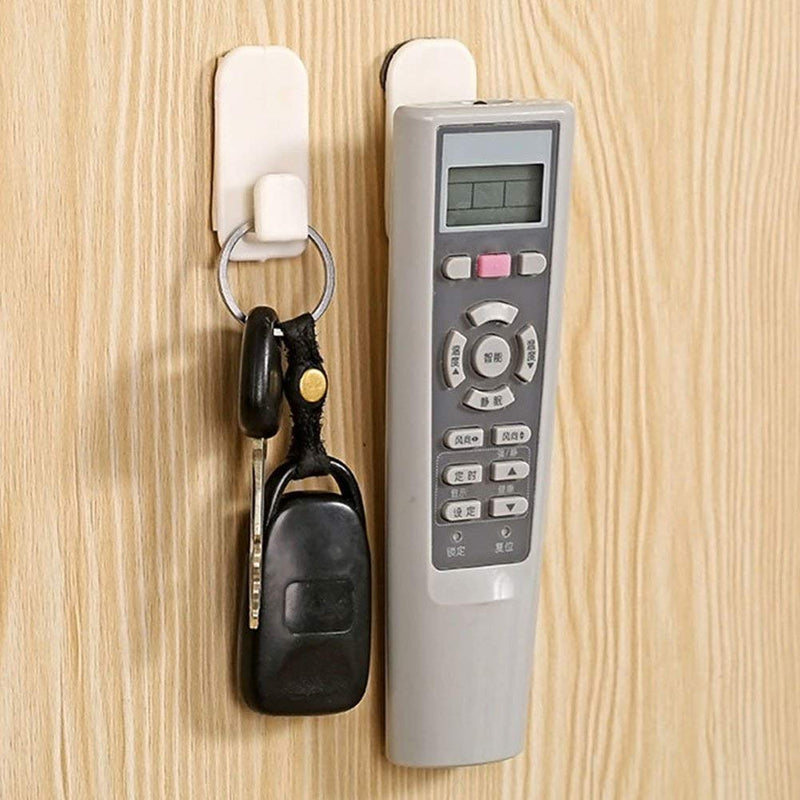 NewNest Australia - Controller Hook Remote Control Holder Wall Self Adhesive Hook - 2 Set Multiuse TV Remote Control Air Conditioning Cordless Phone Sticky Wall Mount Key Hanger Organizer Holder Wall Sensor 