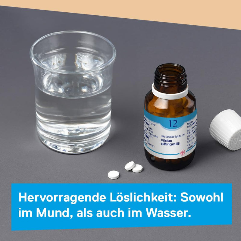 DHU Schüßler salt No. 12 Calcium sulfuricum D6, the mineral salt for the joints - the original - environmentally friendly in a medicine jar, 200 tablets - NewNest Australia