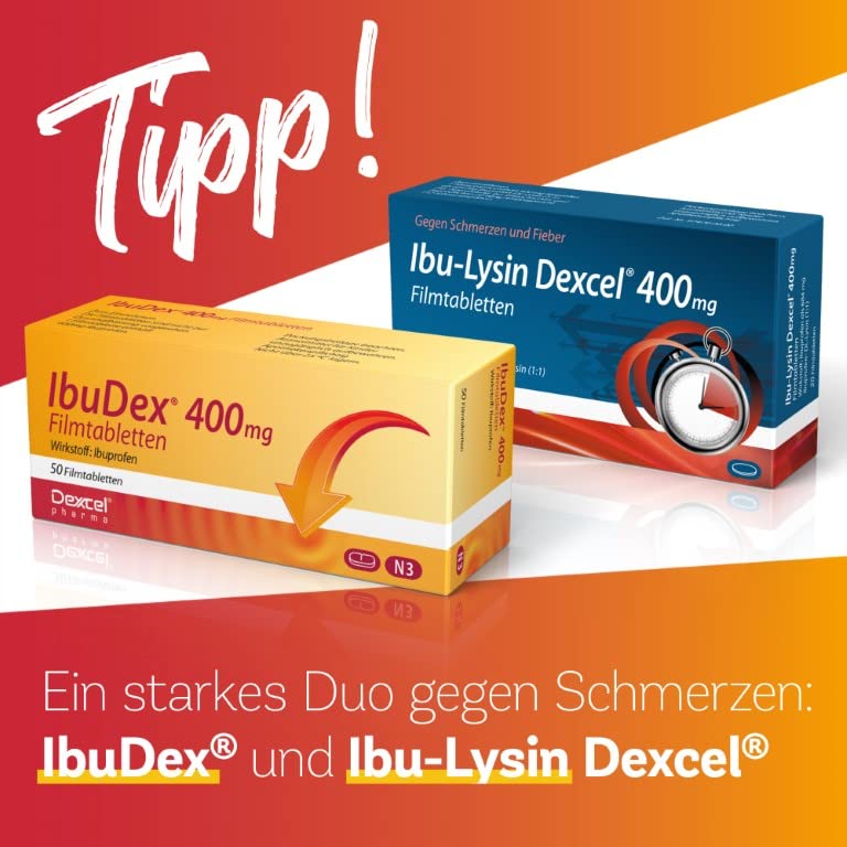 IbuDex 400 mg film-coated tablets for pain and fever, 50 tablets - NewNest Australia