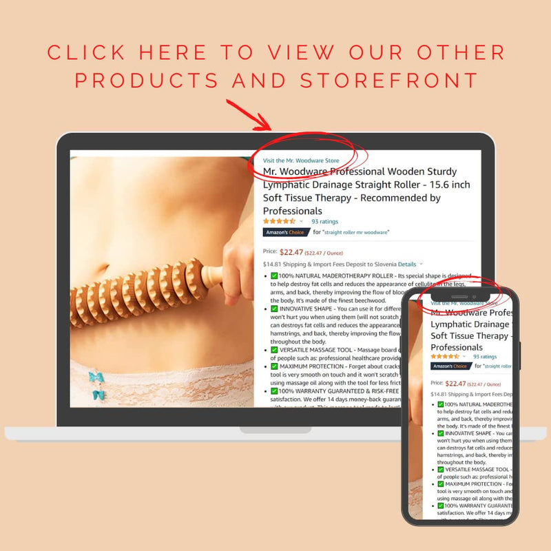 Mr. Woodware Massage Roller Stick - 15.6 Inch Lymphatic Drainage Wooden Massage Rollers For Body Shaping, Muscle Shaping, Cellulite Remover - Wood Therapy Massage Tools For Manual Maderotherapy - NewNest Australia
