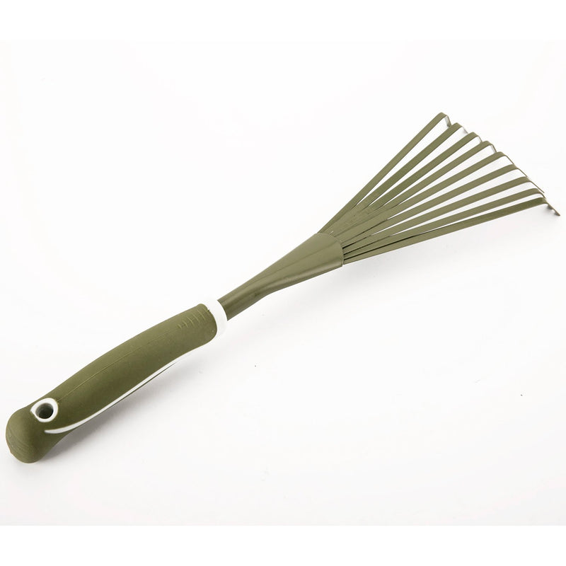 Sungmor 9 Strong Tines Gardening Leaf Rake Hand Tool | Small Hand Rake for Sweep & Picking Up Leaves | Comfort Handle & Anti-Rust Steel Head Rake_16.5in.x4.5in - NewNest Australia