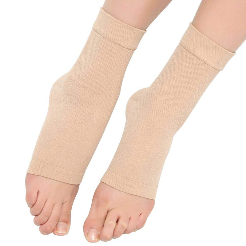 eYotto 1pair Compression Ankle Support Sleeve, Medical Breathable Ankle Brace Elastic Thin Ankle Brace for Pain Relief, Arthritis, Recovery, Weak and Ankle Injury Nude M (Pack of 2) - NewNest Australia