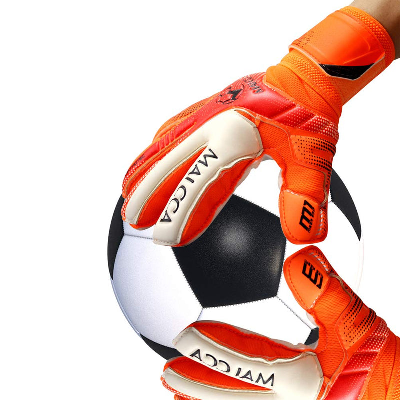 Haploon Adult & Youth Goalie Goalkeeper Gloves Professional Goalkeeper Gloves,Soccer Football Training Goalkeeper Secure Gloves with Finger Protector-Carry Tote Included Orange 6# - NewNest Australia