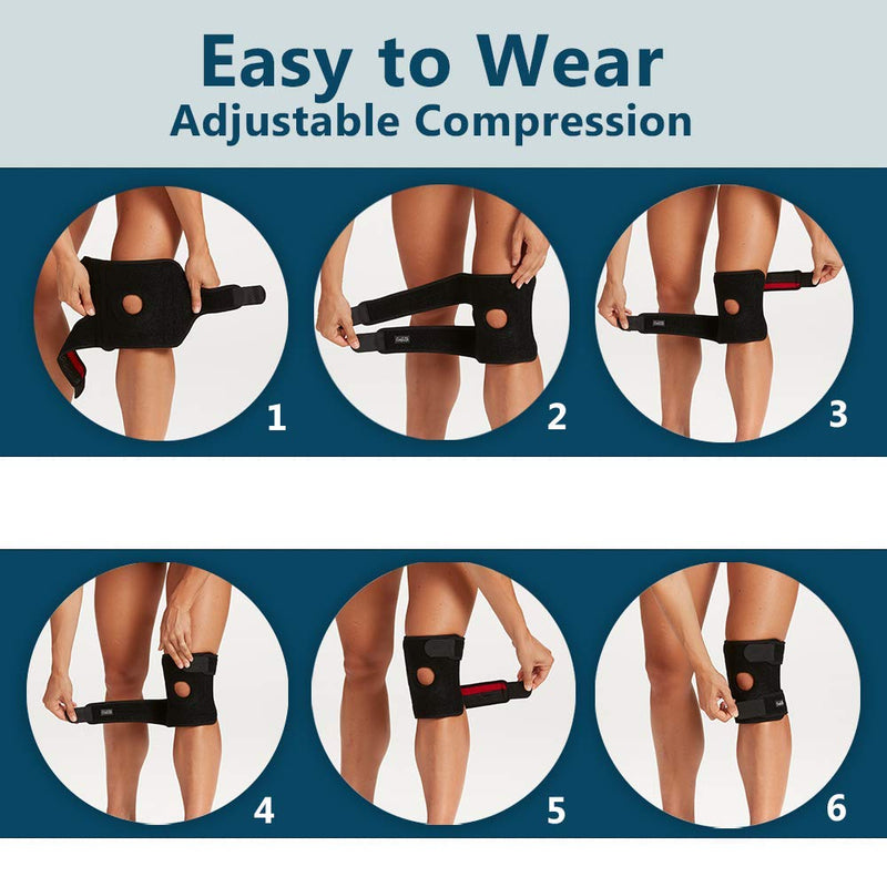 ComfiLife Knee Brace for Knee Pain Relief – Neoprene Knee Brace for Working Out, Running, Injury Recovery – Side Stabilizers – 3 Point Adjustable Compression – Open Patella Support,Non-Slip (Medium) Medium (Pack of 1) - NewNest Australia