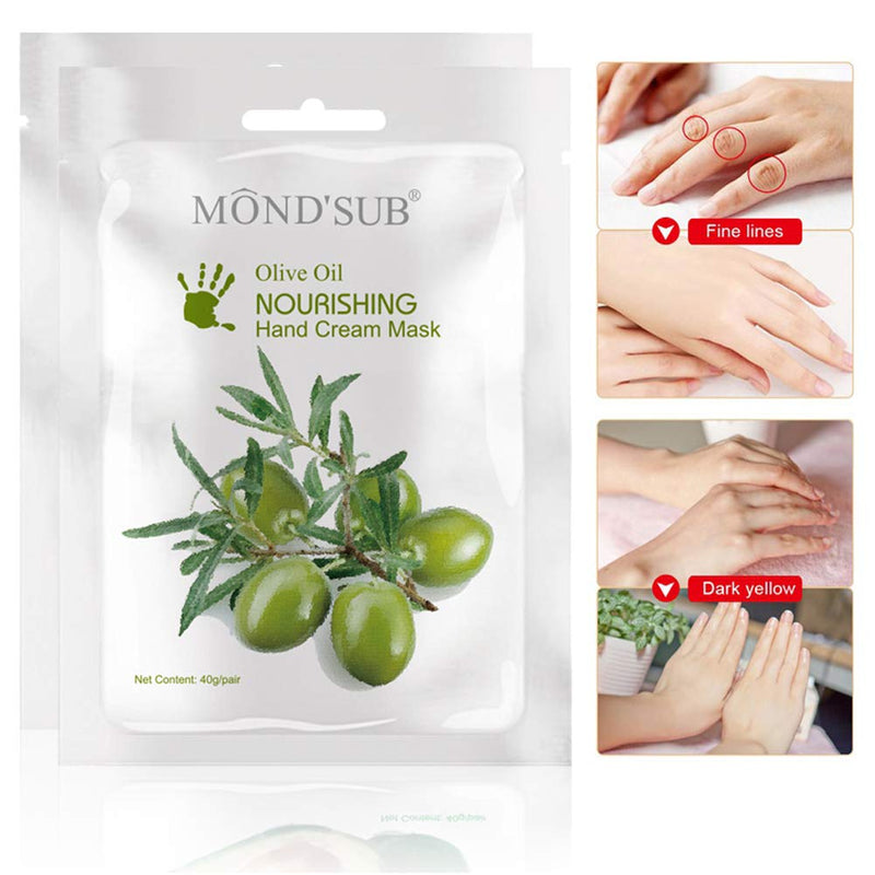 [MOND'SUB] 5 Pairs Mineral Olive Oil Moisturizing Hand Masks | Moisturizer Hands Mask for Women & Men | Premium Hydrating Gloves for Dry Hands & Damaged Skins With Rich Vitamin E and A - NewNest Australia