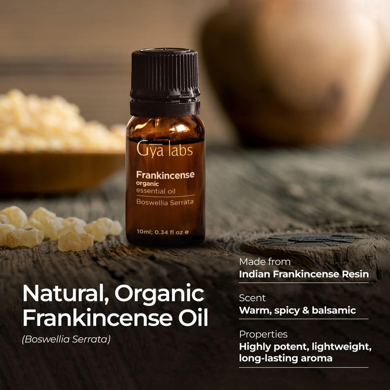 Gya Labs Frankincense Essential Oil For Pain - 100% Natural Therapeutic Grade Pure Organic Frankincense Oil For Skin - Frankincense Essential Oil For Face And Diffuser (10Ml) - NewNest Australia
