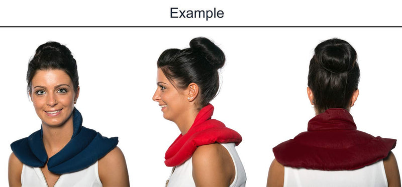 Neck pillow with stand-up collar - cherry stone pillow - neck pillow heat pillow - 2 in 1 - heat and cold possible - cherry stone pillow, red and white - NewNest Australia
