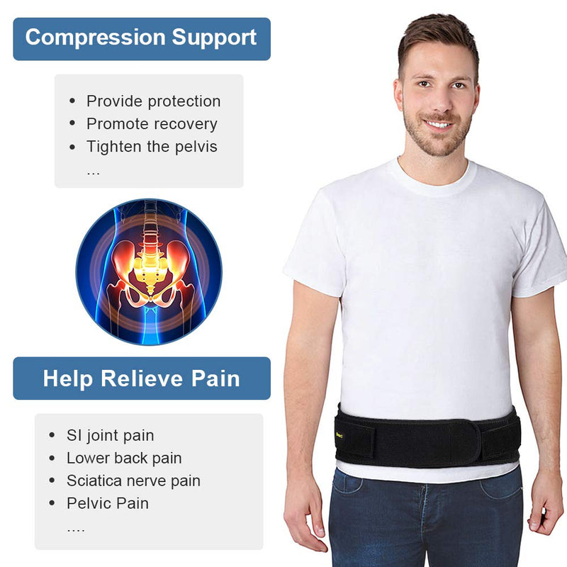 SI sacroiliac belt, lap belt for intervertebral discs, sacroiliac joint support belt with elastic straps SI belt hip support for pelvis, lower back, hips, groin, sciatic nerve (L/XL) L/XL - NewNest Australia