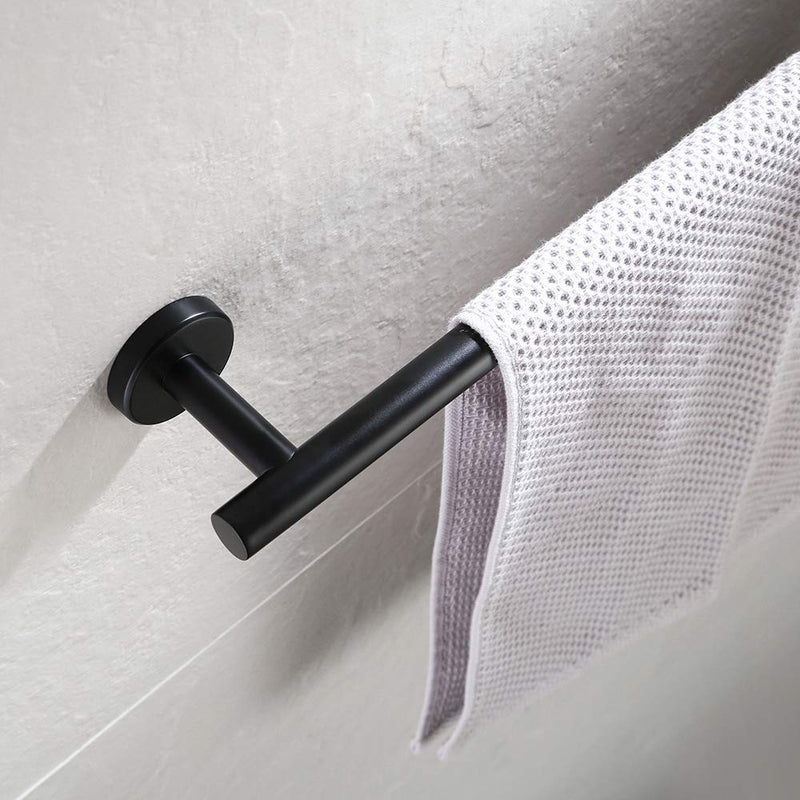 NewNest Australia - JQK Black Towel Bar, 18 Inch Stainless Steel Towel Rack Bathroom, Towel Holder Brushed Finished Wall Mount, Total Length 20 Inch, TB110L18-PB 20.5 Inch 